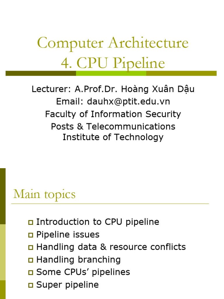 Understanding CPU Pipeline Architecture | PDF | Central Processing Unit ...
