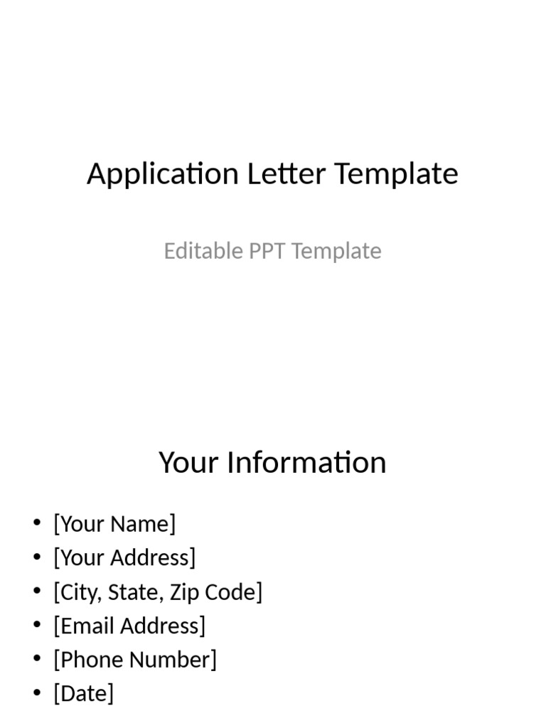Editable Application Letter Template | PDF
