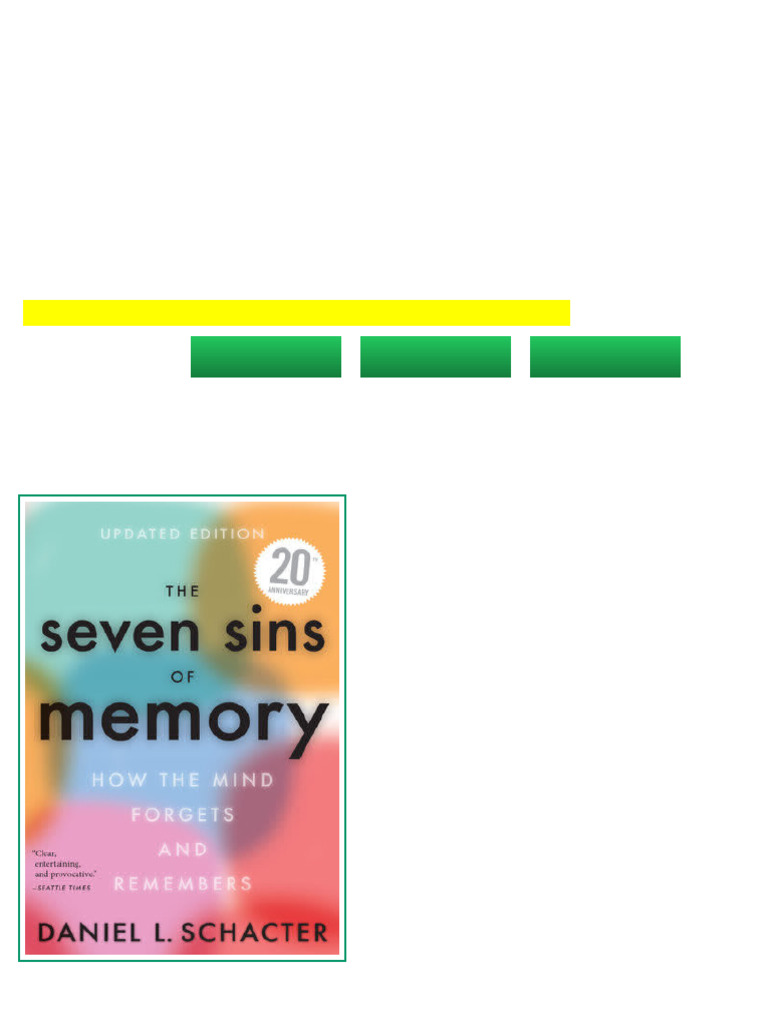 (Ebook) The Seven Sins of Memory: How the Mind Forgets and Remembers ...