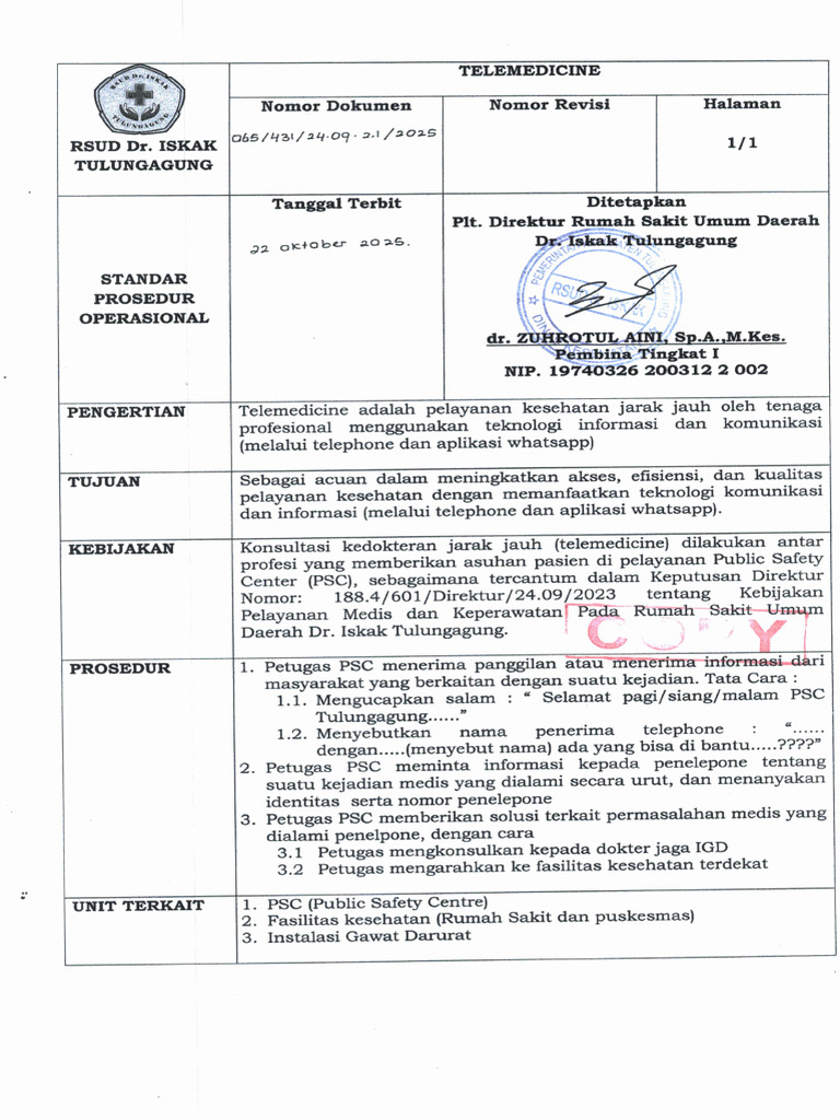 Spo No 431 TH 2025 - Telemedicine | PDF