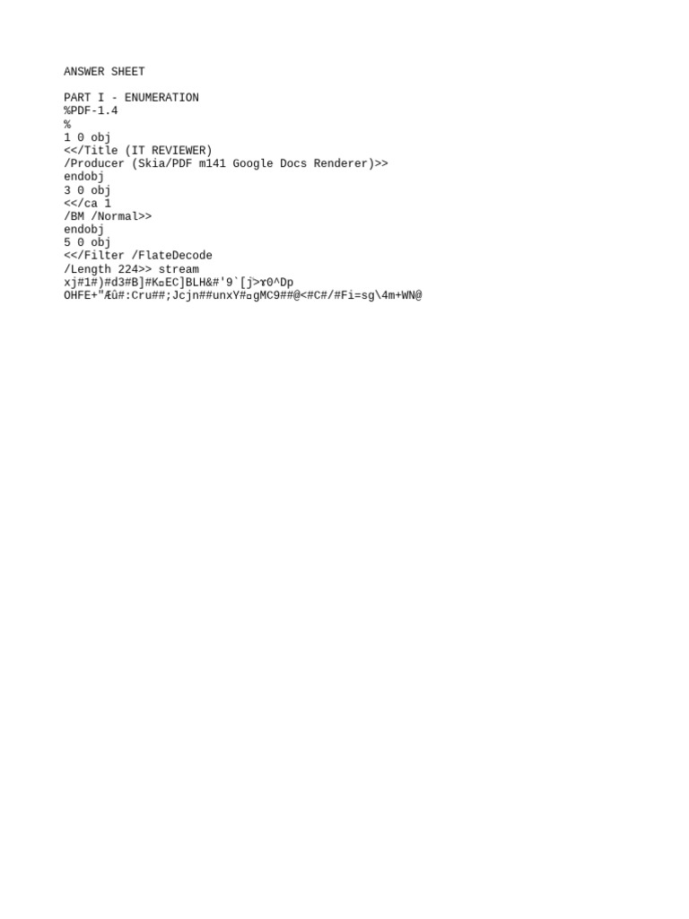 Answer Sheet Full | PDF