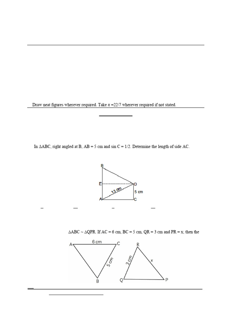 Board Exam 2026 Math Sample Paper | PDF | Circle | Elementary Geometry