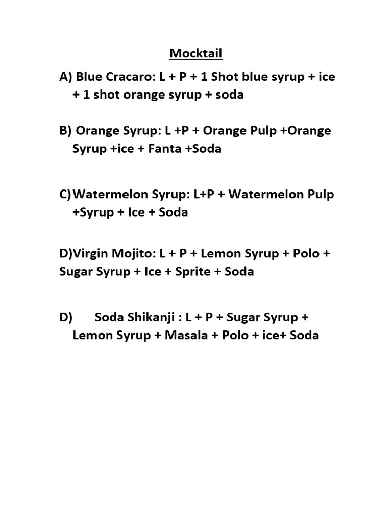 Refreshing Mocktail Recipes Guide | PDF