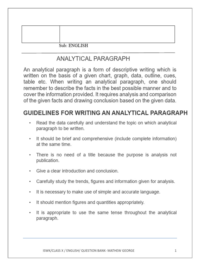 Analytical Paragraph Class 10 Pdf Deforestation Poverty