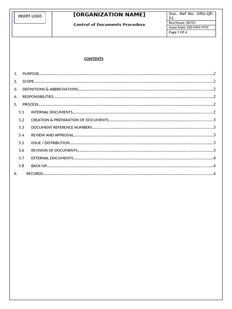 Document Control Procedure Overview | PDF | Quality Management System