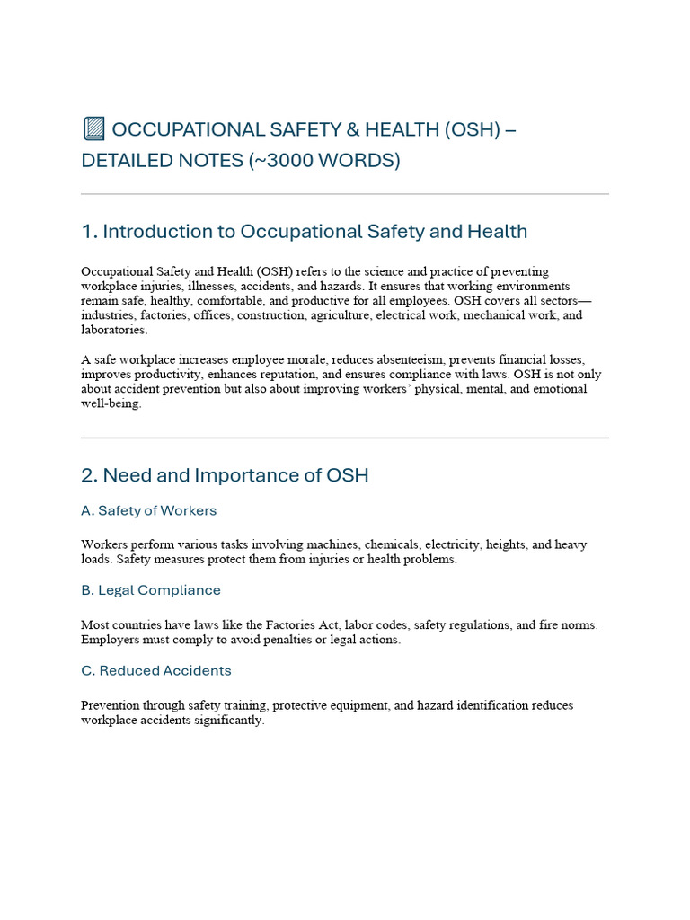 Occupational Safety & Health Guide | PDF | Occupational Safety And ...