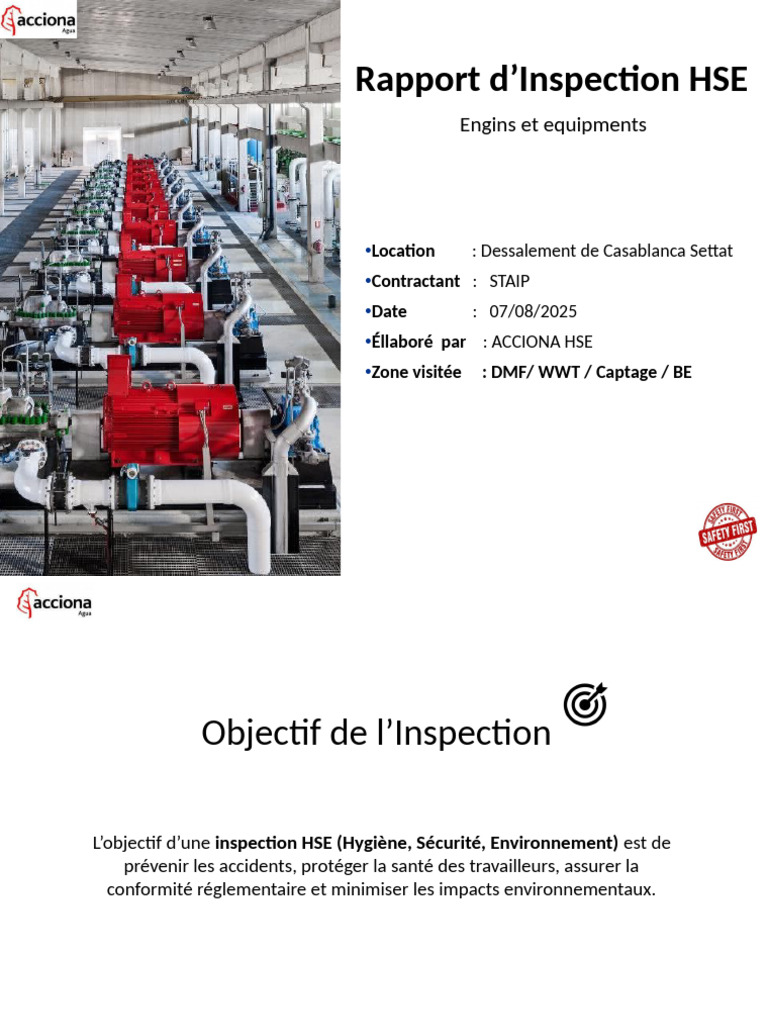 Rapport d'Inspection HSE à Casablanca | PDF | Grue (Machine)
