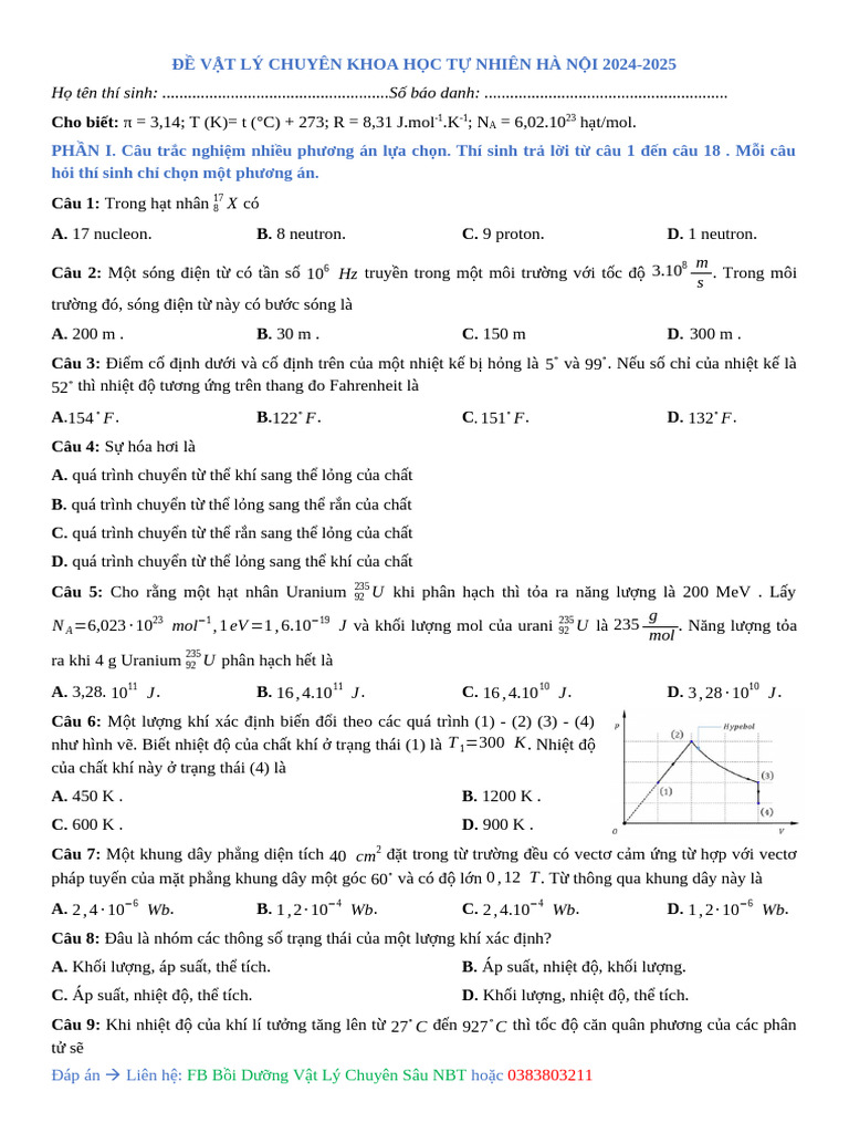 Chuyên KHTN HN | PDF