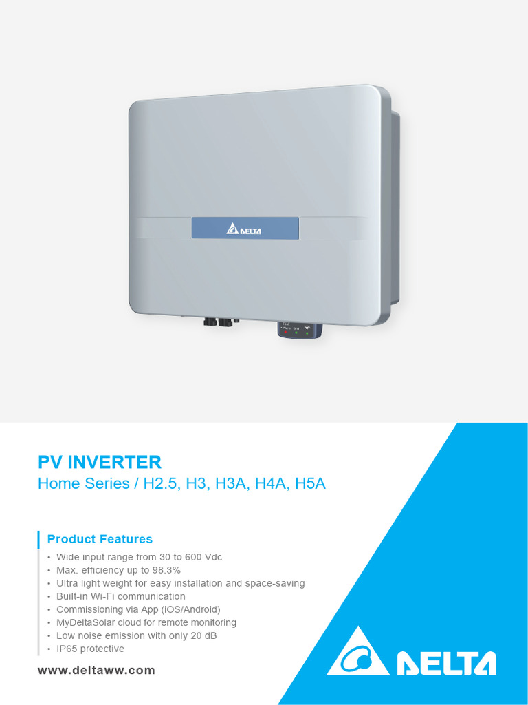 Delta Home PV Inverter Features | PDF | Manufactured Goods | Computer ...