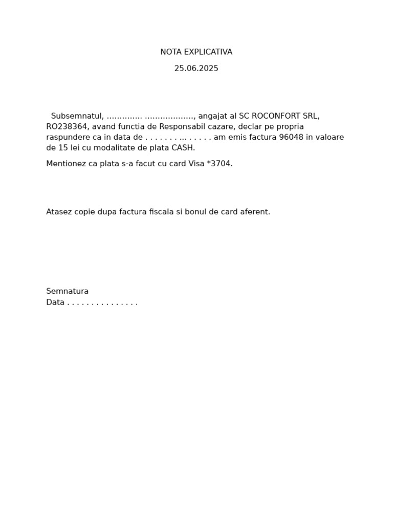 Proces Verbal Folio NOTA EXPLICATIVA | PDF
