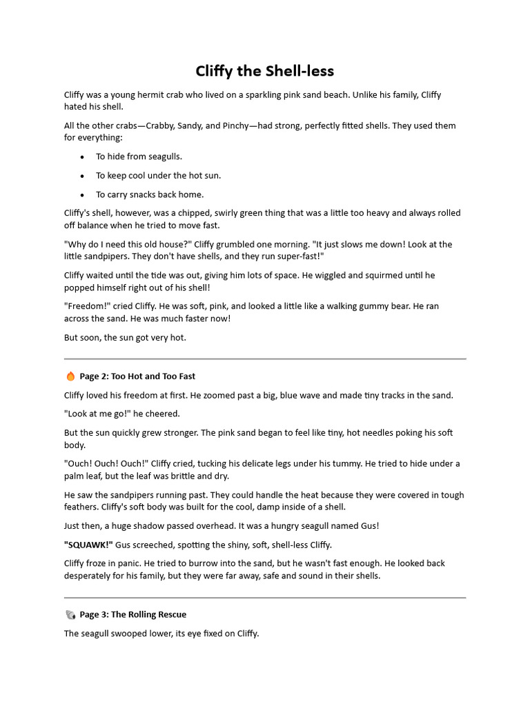 Cliffy the Shell | PDF