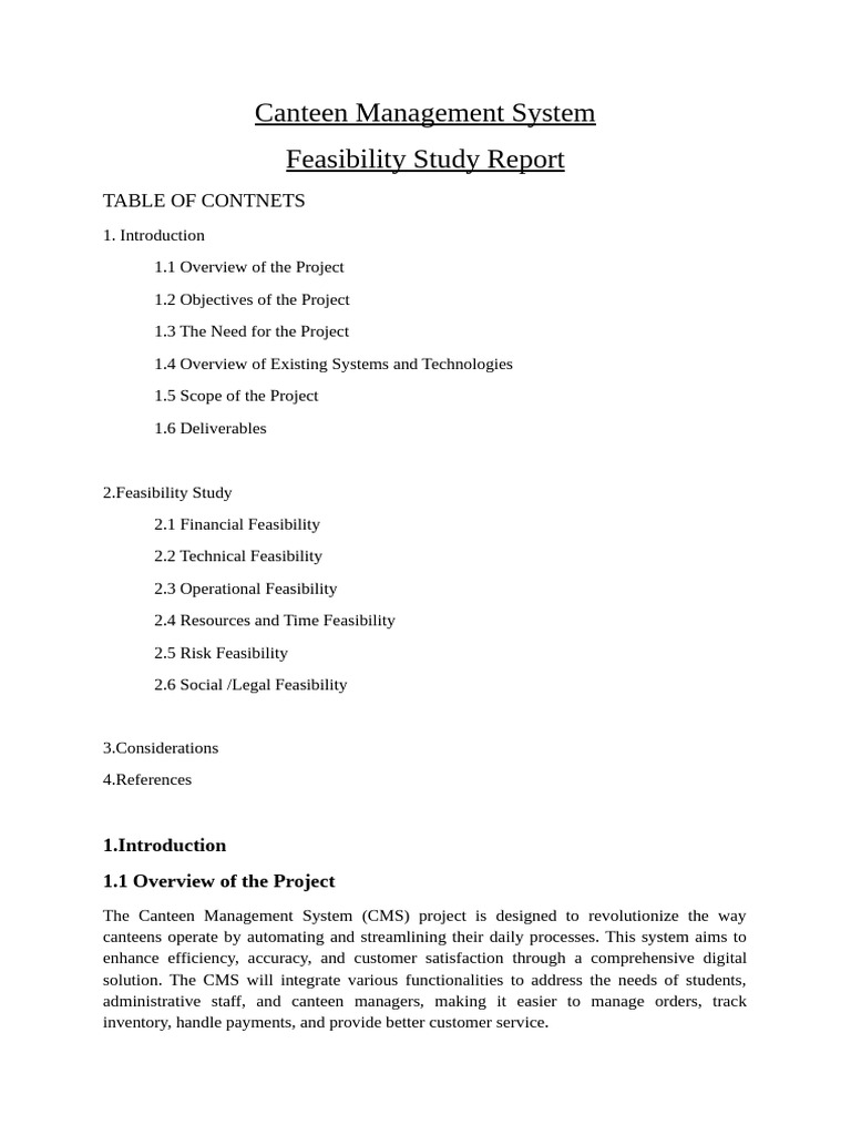 Canteen Management System Feasibility Study | PDF | Web Development ...
