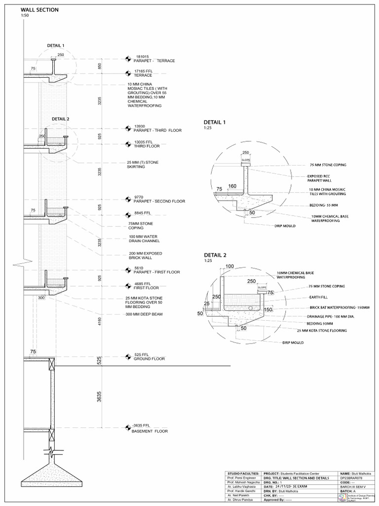 01 - Wall Section and Zoom in Details | PDF