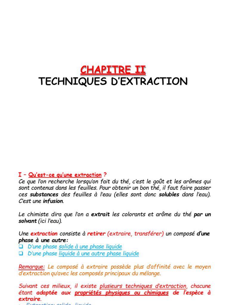 Techniques d'extraction des substances | PDF | Adsorption | Solvant