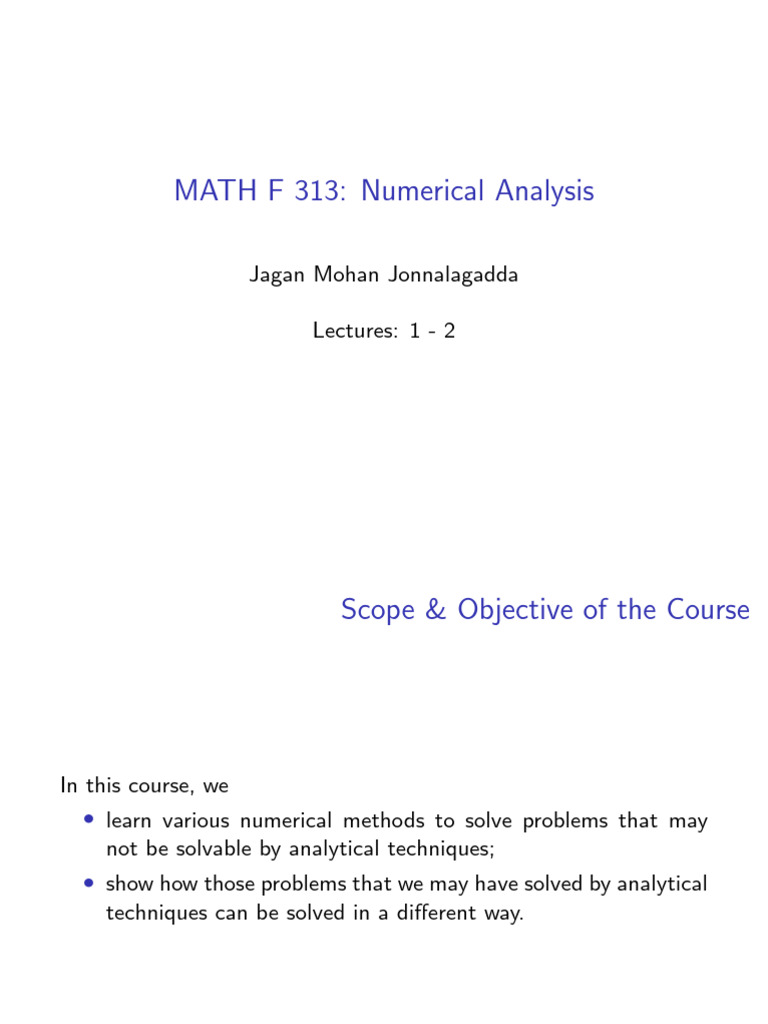 Lectures 1 - 2 | PDF | Numerical Analysis | Multiplication