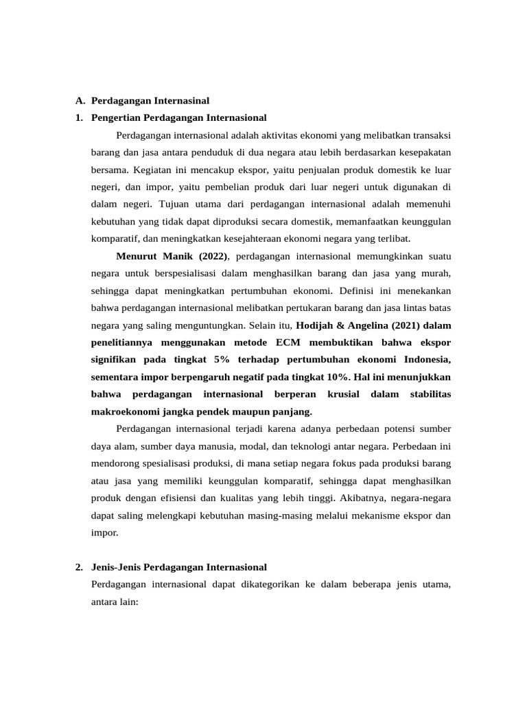Jenis dan Manfaat Perdagangan Internasional | PDF