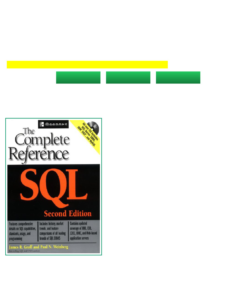SQL The Complete Reference Second Edition James Groff full digital ...