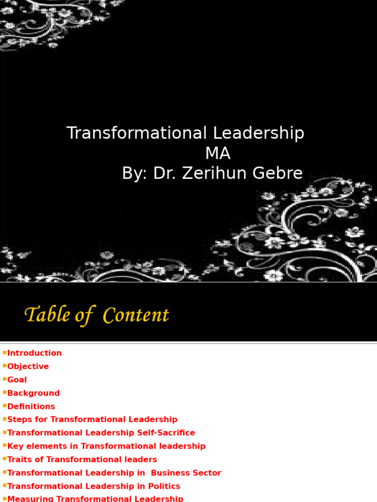 Transformational Leadership Insights | PDF | Transformational ...