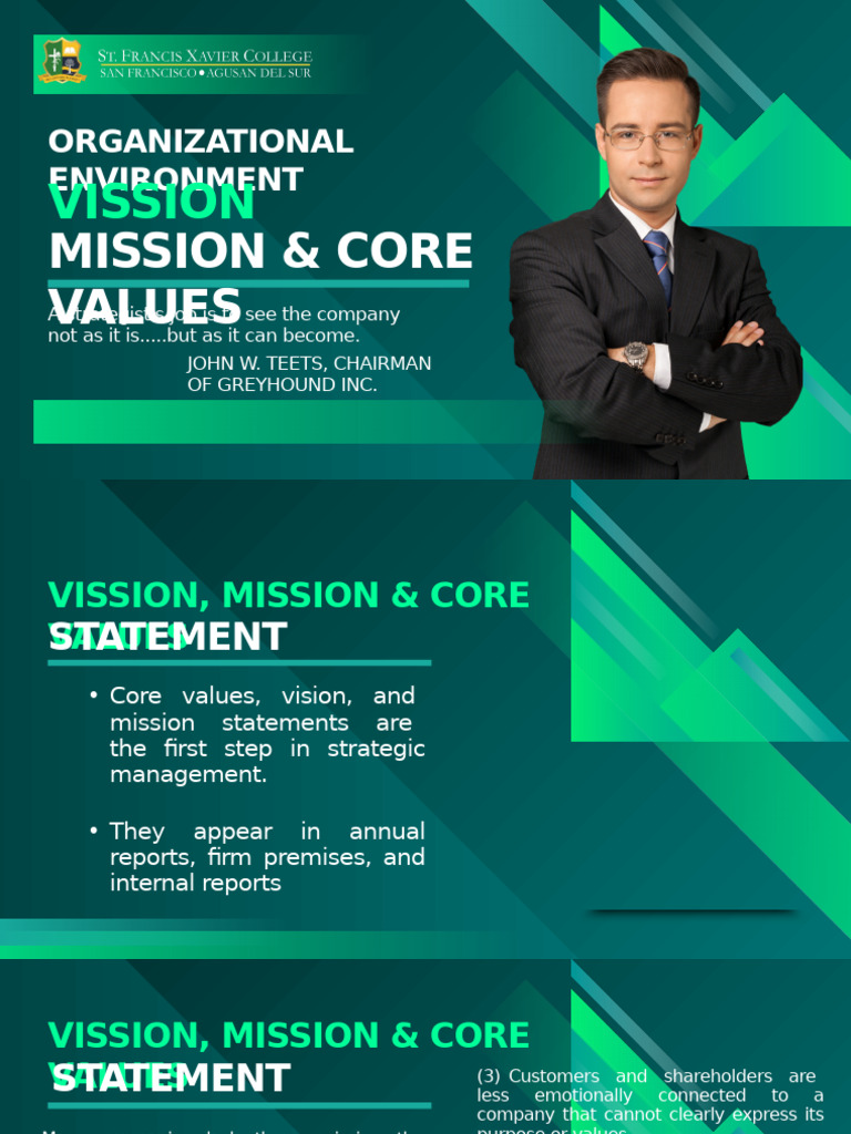 Vision, Mission & Core Values Explained | PDF | Strategic Planning ...