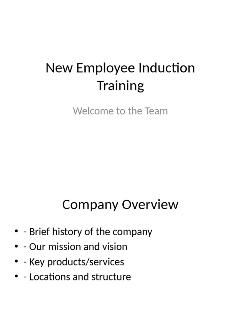 New Employee Induction Guide | PDF