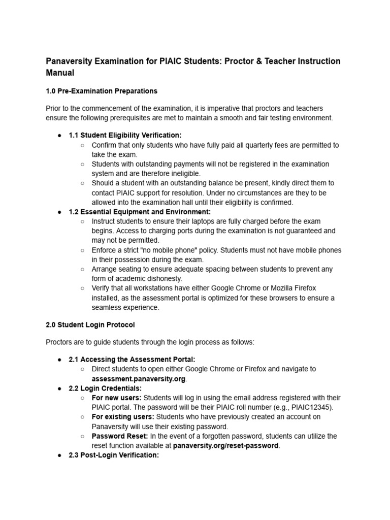 PIAIC Exam Proctoring Guide | PDF | Password | Computing