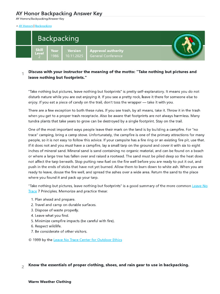 Backpacking | PDF