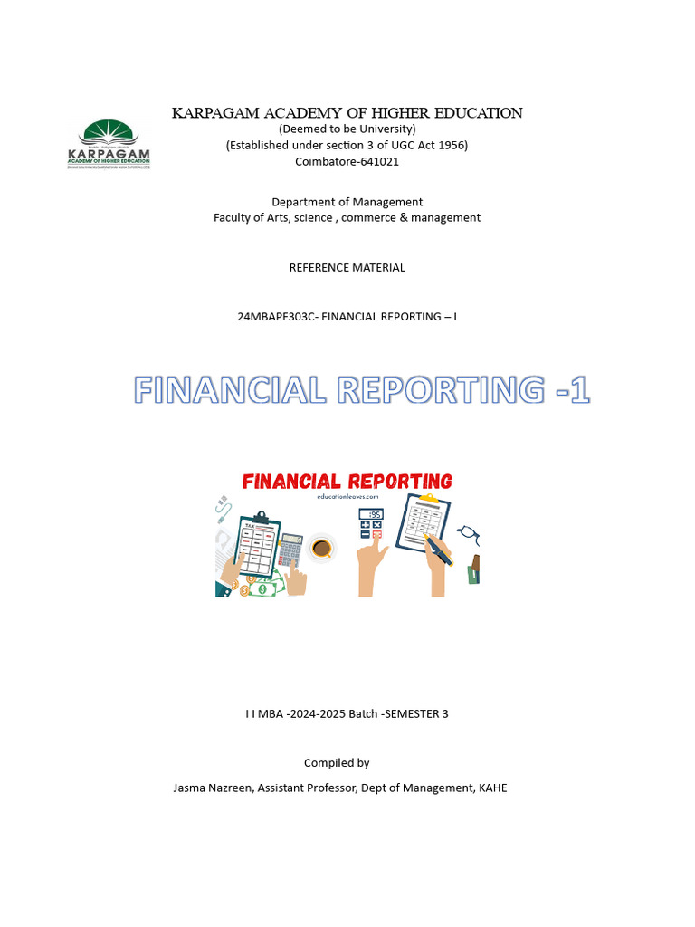 Financial Reporting I: MBA Reference Guide | PDF | International ...