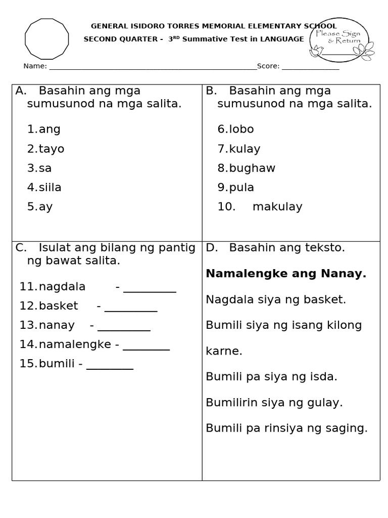 q2 3rd Summative Language | PDF