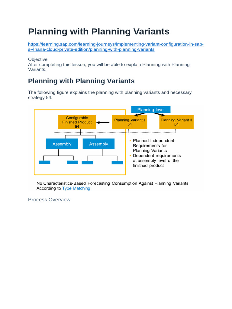 SAP Learning - Planning With Planning Variants | PDF
