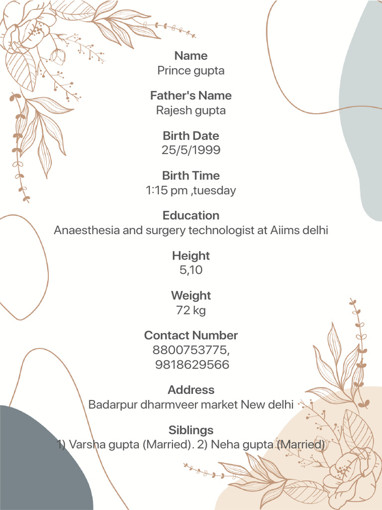 Bio Data | PDF