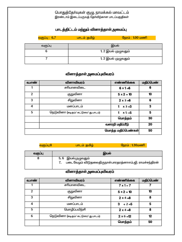 6-12 Second Midterm Syllabus and Pattern | PDF | Verb | Language Mechanics