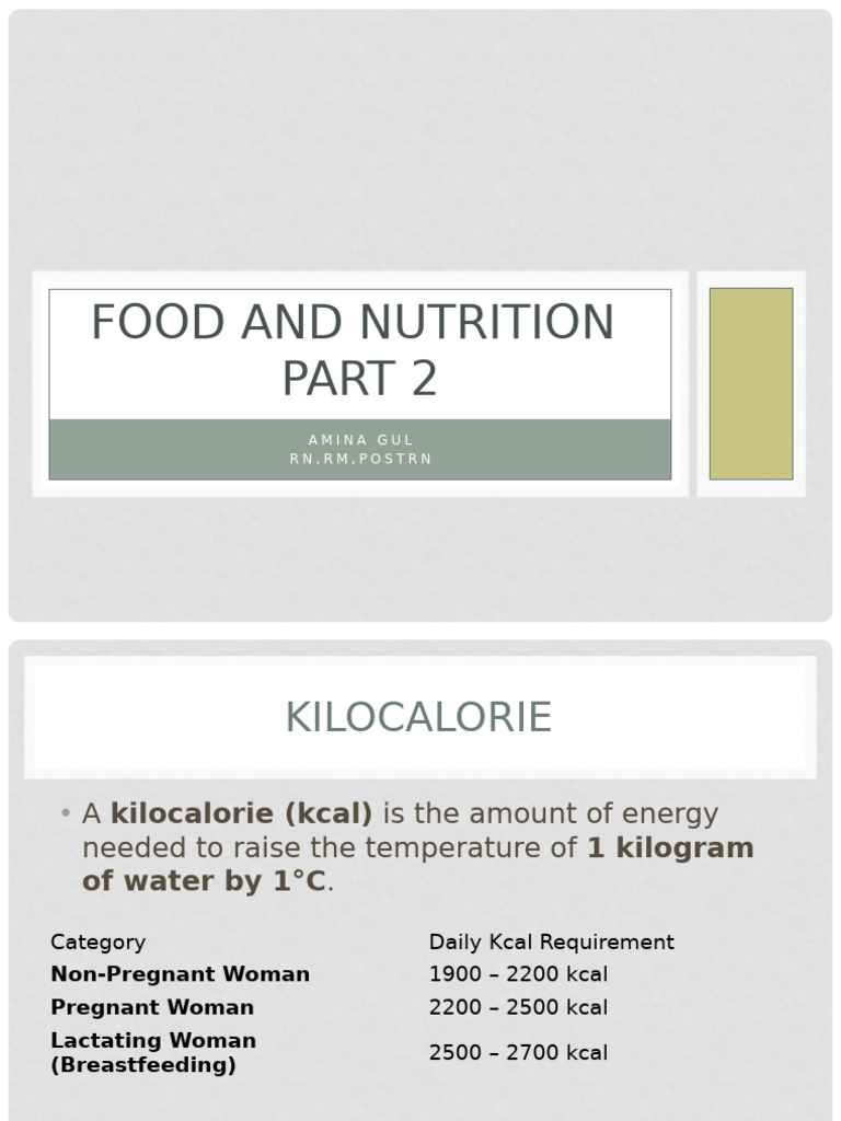 Understanding Kilocalories and Malnutrition | PDF | Malnutrition ...