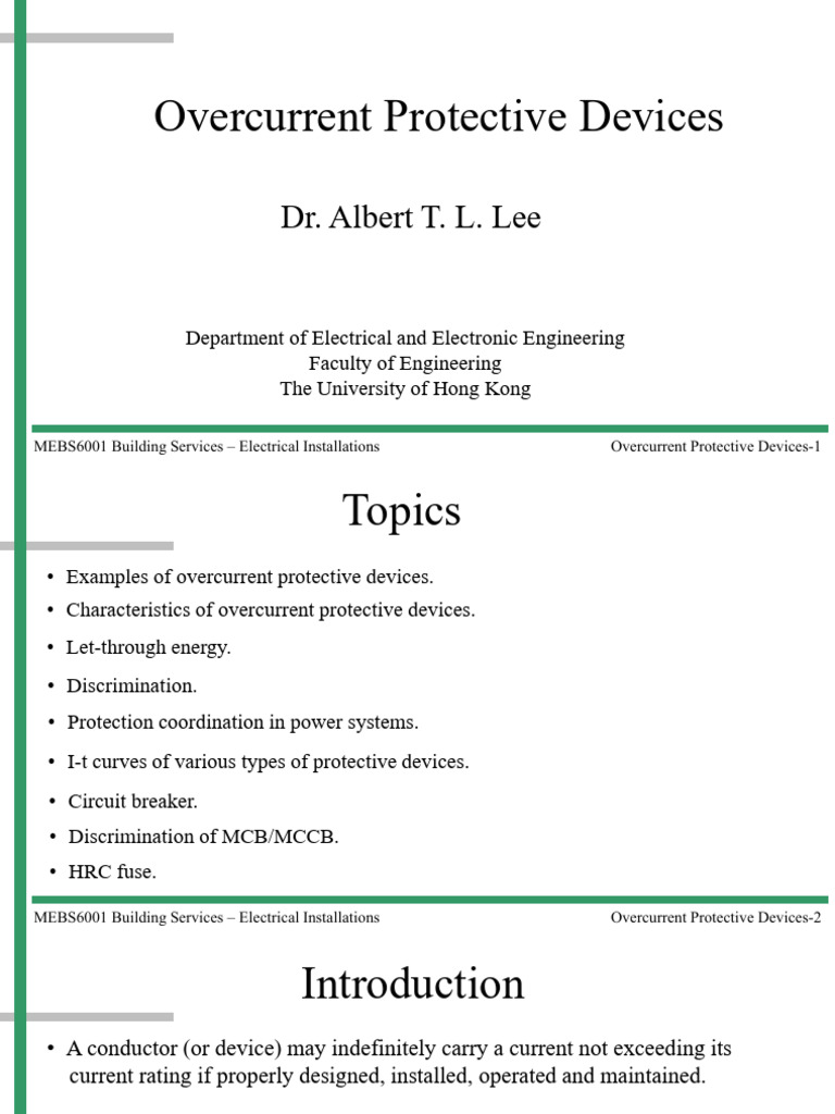 02_Overcurrent Protective Devices - Sem 1 2024-25 - Updated Version ...