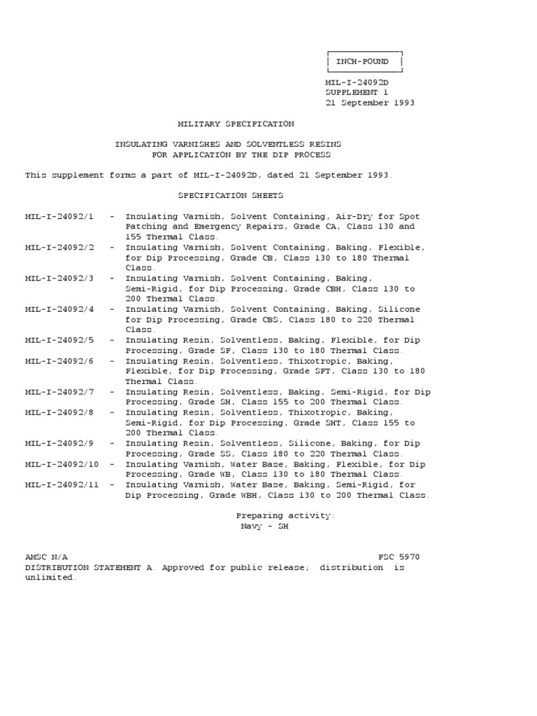 Insulating Varnish TYPES PDF Differential Scanning Calorimetry