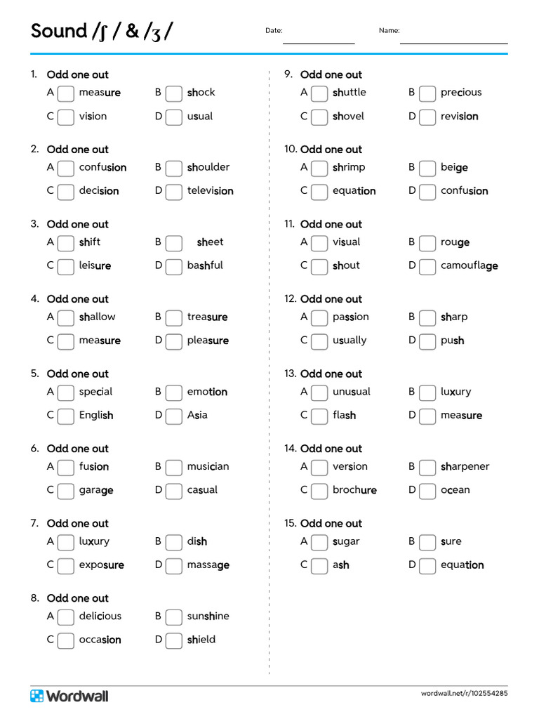 Sound Ʃ Ʒ Quiz | PDF