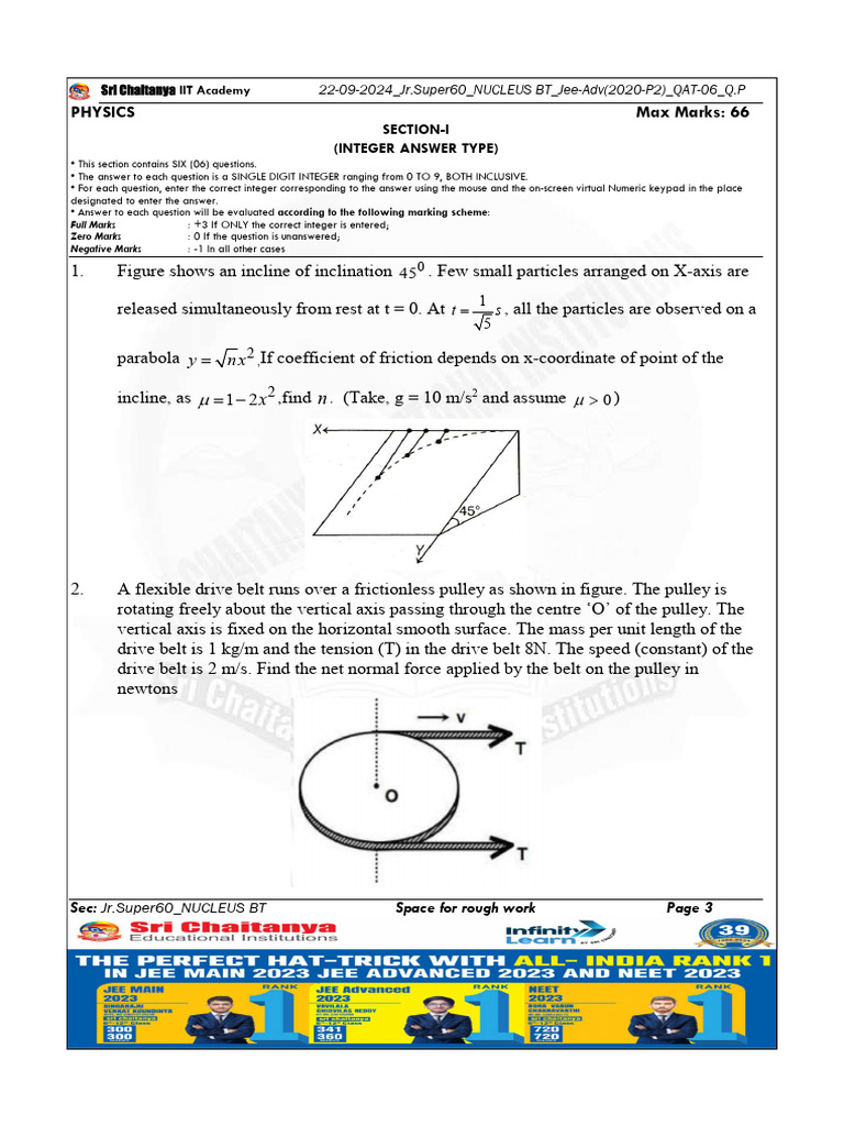 JEE Advanced Physics Question Paper 2024 | PDF | Physical Phenomena ...