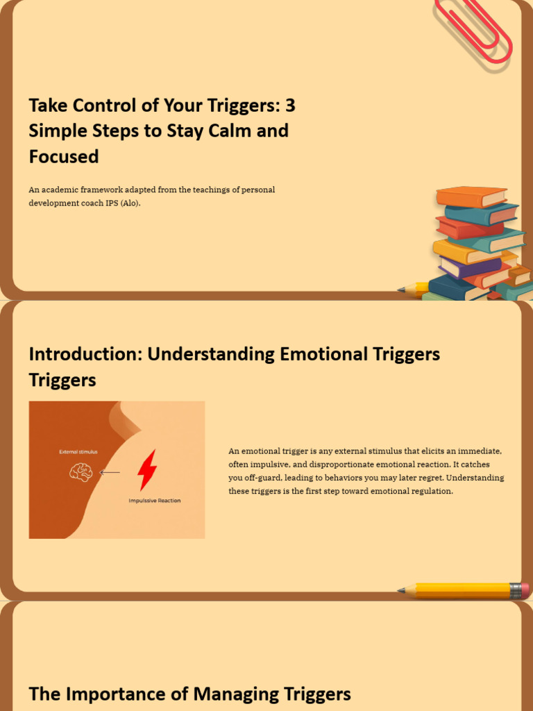 Master Your Triggers: 3 Steps to Calm | PDF | Emotions | Anger