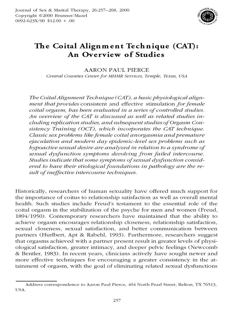 Overview of Coital Alignment Technique Studies | PDF | Sexual ...