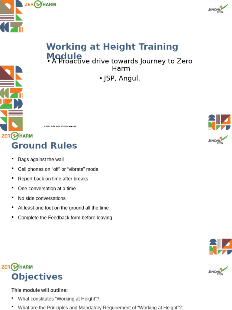 JSP WAH Training Module | PDF | Risk | Scaffolding