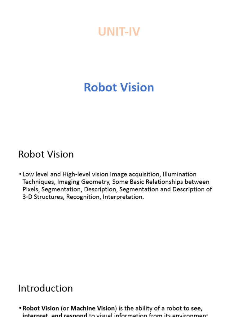Robot Vision: Techniques and Applications | PDF | Computer Vision ...