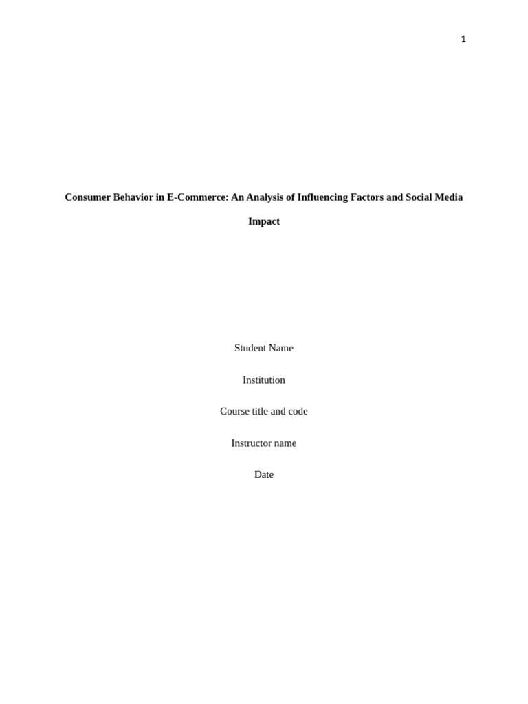 e Commerce | PDF | Consumer Behaviour | E Commerce