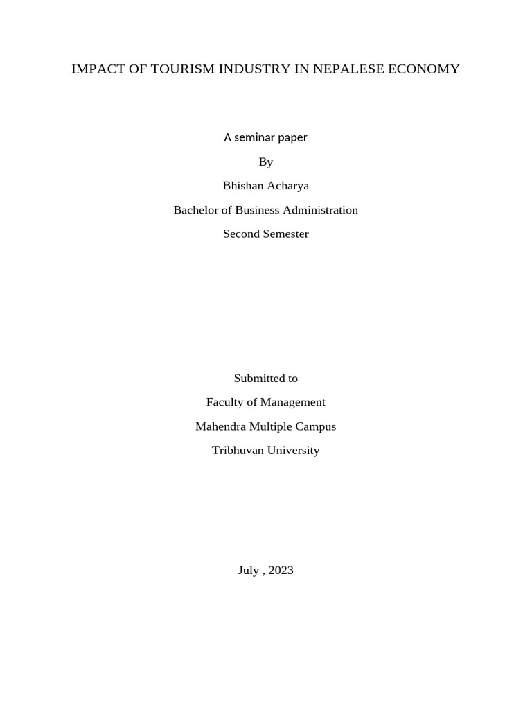 Tourism's Economic Impact in Nepal | PDF | Tourism | Employment