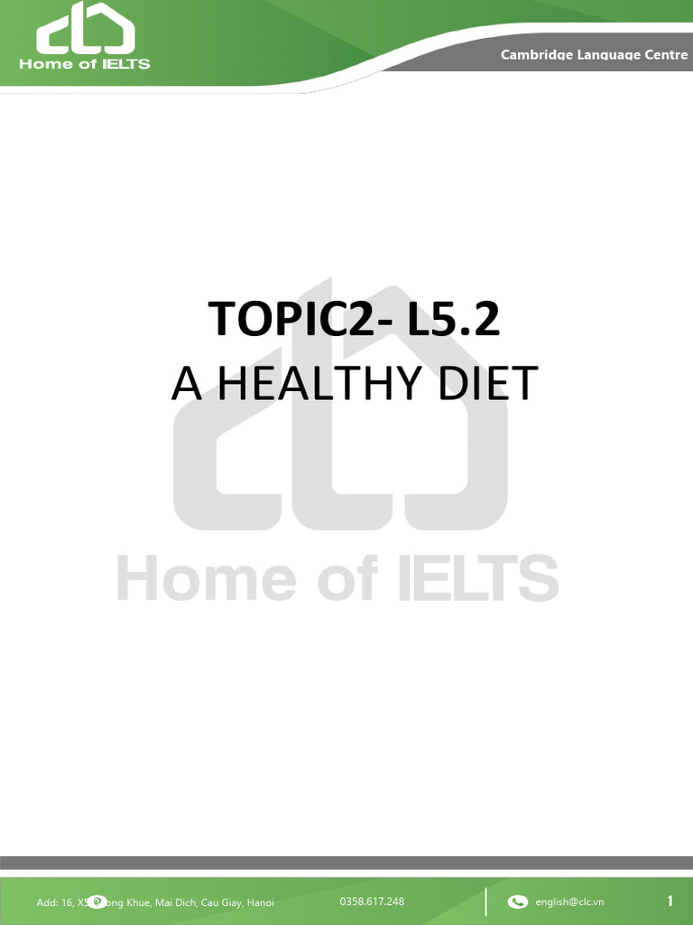 Healthy Diet Writing Tasks Guide | PDF | Meal | Cooking