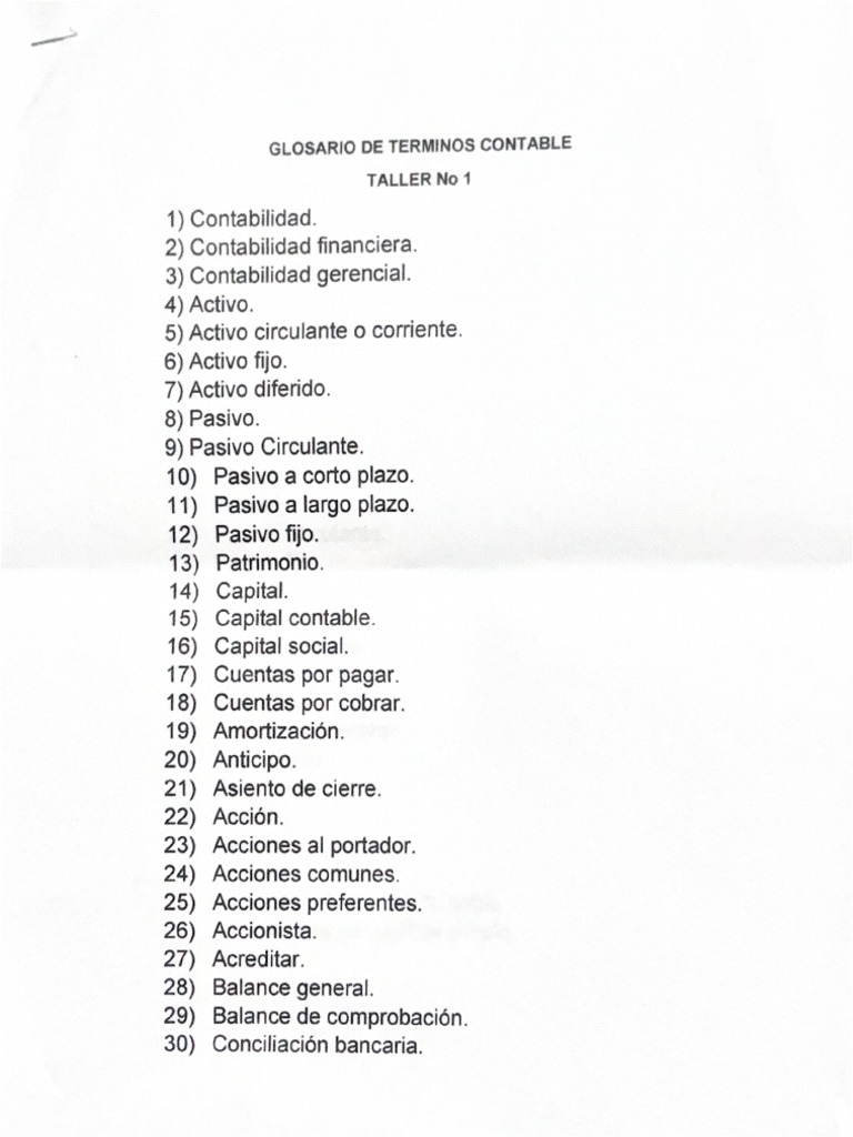 Glosario de Terminos Contable | PDF