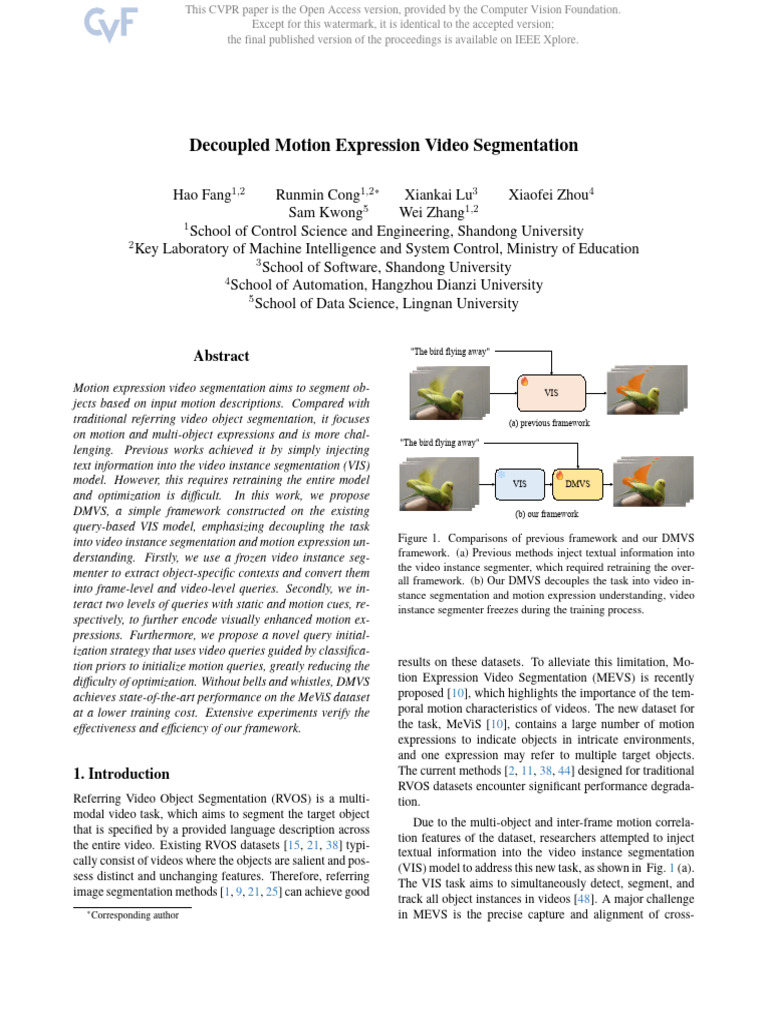Decoupled Motion Video Segmentation | PDF | Image Segmentation