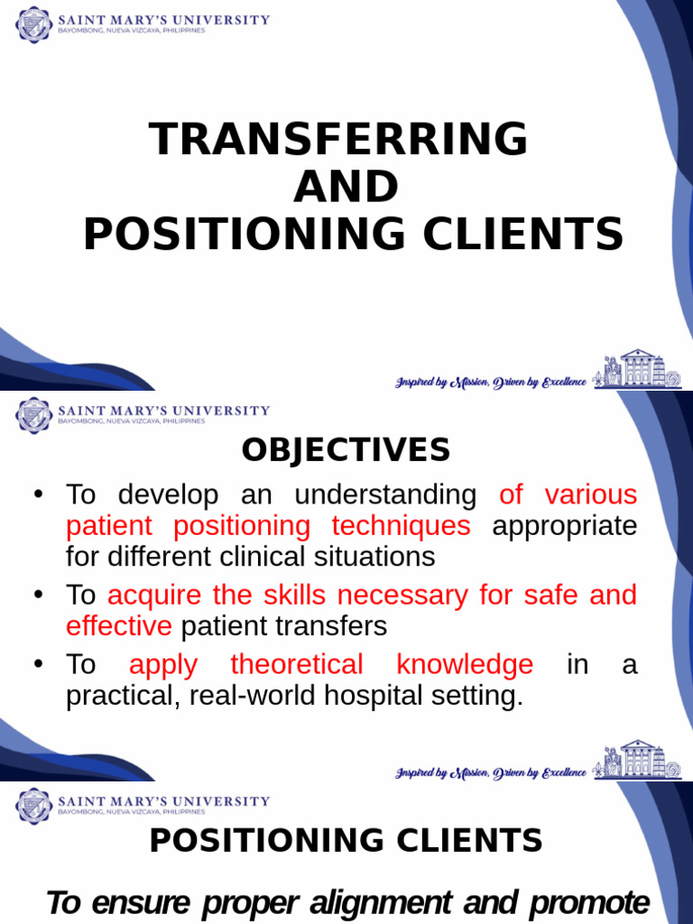 Patient Positioning and Transfer Techniques | PDF | Anatomical Terms Of ...