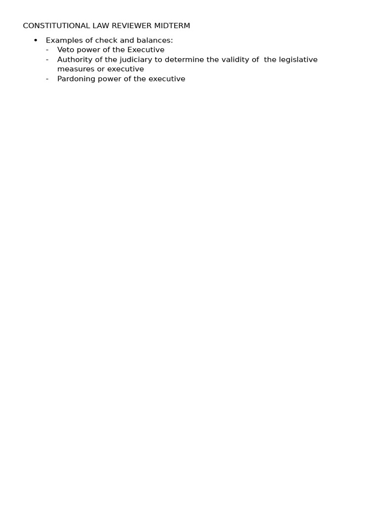 Constitutional Law Midterm Reviewer | PDF