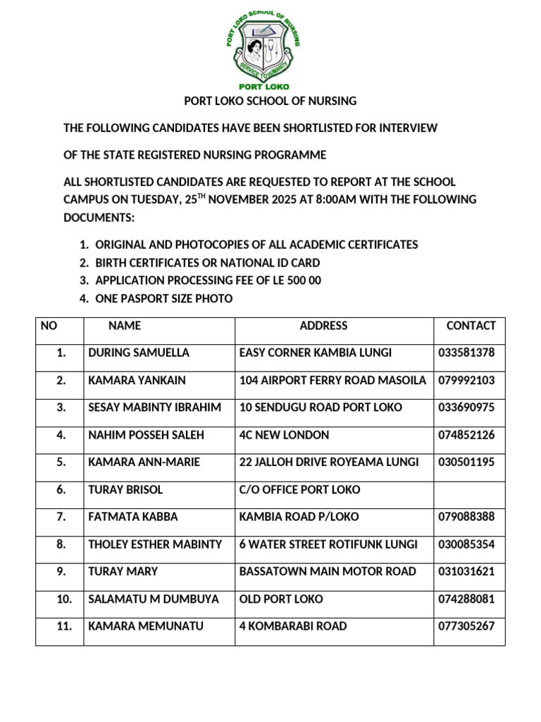 Port Loko School Of Nursing Pdf Chess Theory Chess