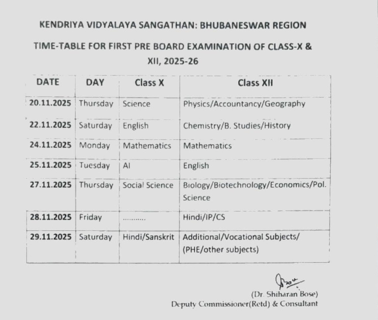 1st Pre - Board Examination X & XII, 2025 | PDF
