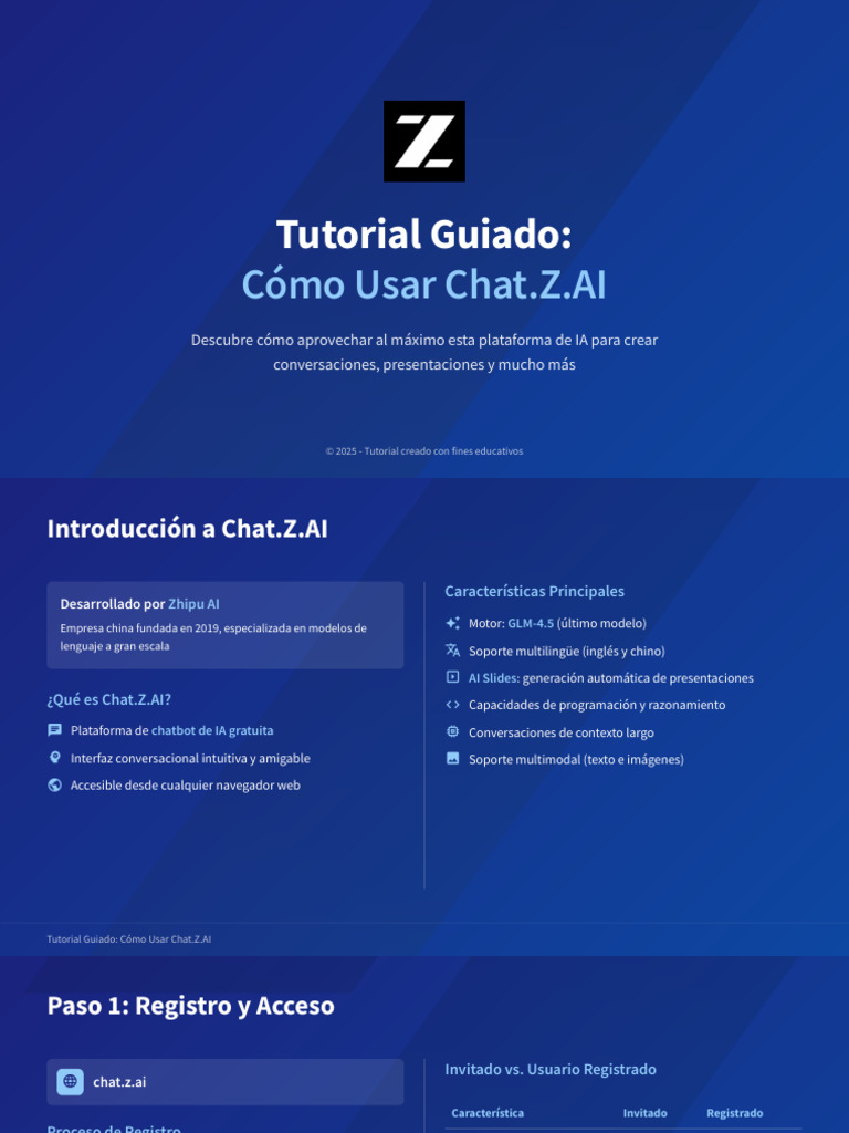 Guía Completa para Usar Chat.Z.AI | PDF | Inteligencia artificial ...